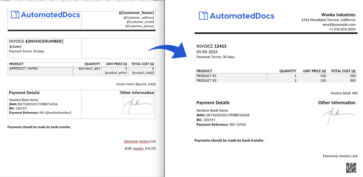 AutomatedDocs - Barcode Example